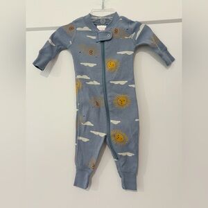 Hanna Andersson Rainbow Elephant Cloud 100% Organic Cotton Zippy Pajama
